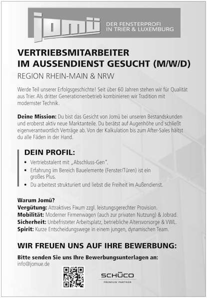 Stellenanzeige Jom�