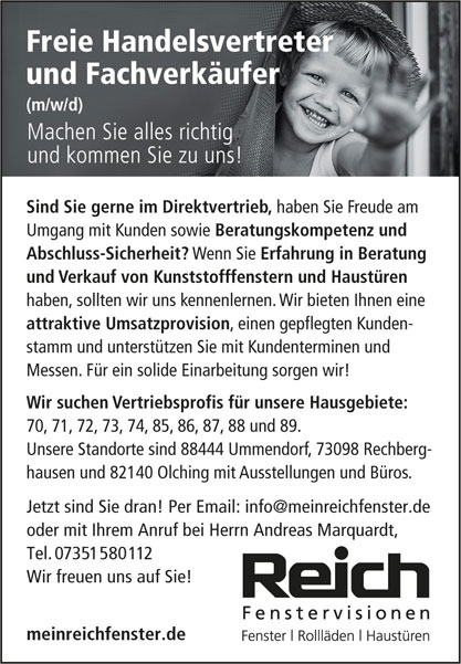 Stellenanzeige Reich